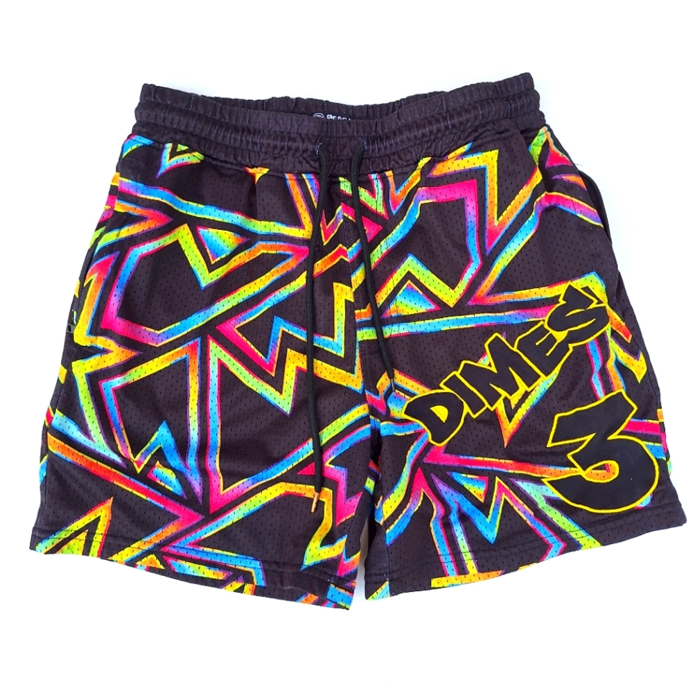 Rebel Minds DIMES 3 Men’s Shorts size Small Geometric Pattern AOP Neon Colors